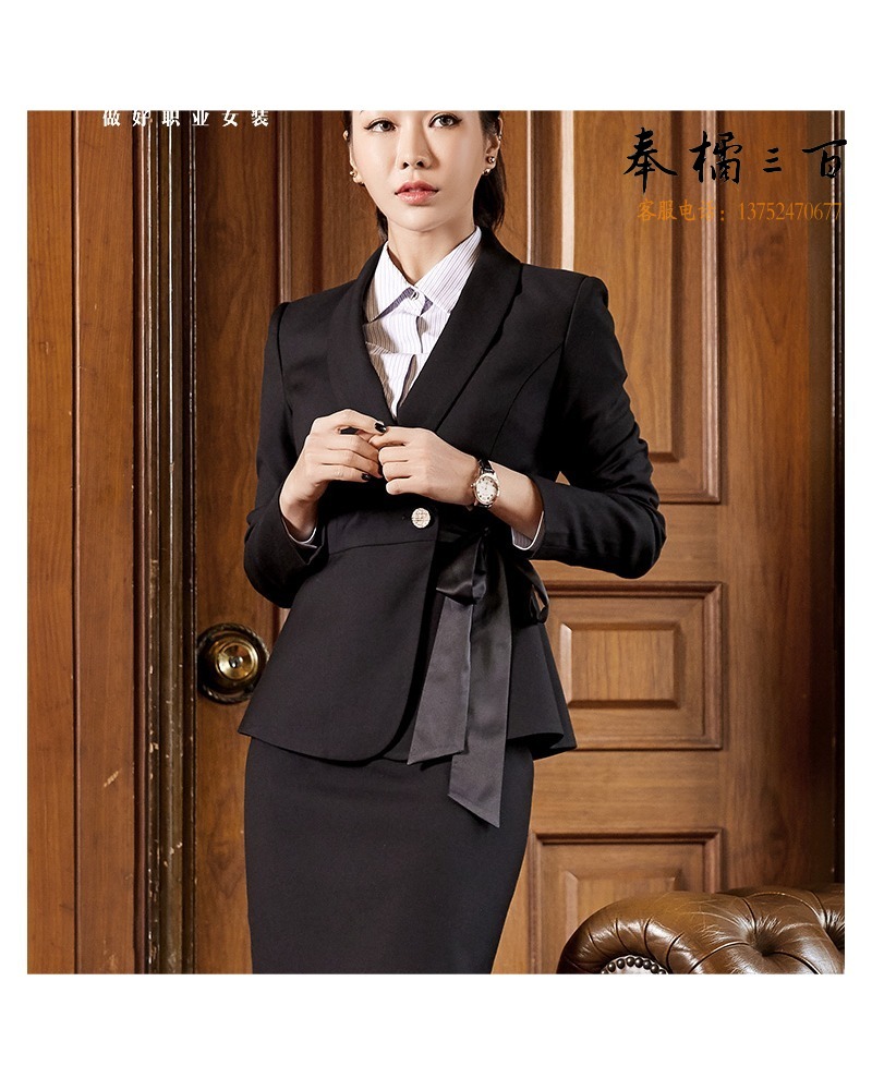 LY 黑色西装套装女气质职业装西服正装中国机长同款空姐制服