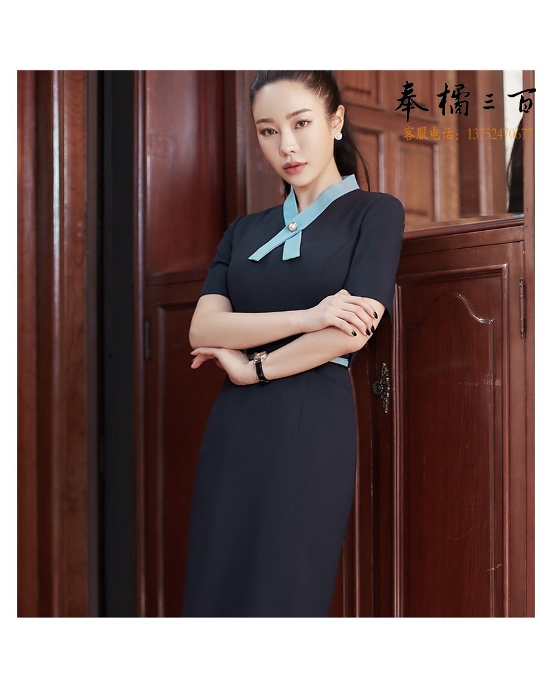 LY 职业套装女夏季高端气质连衣裙空姐制服售楼部医美前台工作装