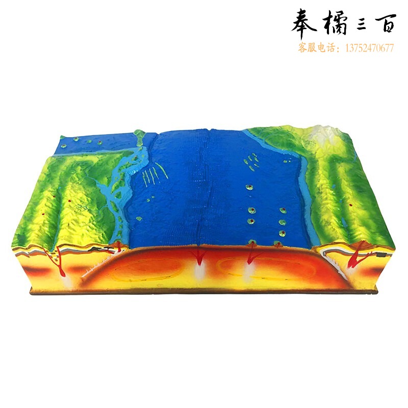 马奔科教/MB 望海楼 板块构造及地表形态模型 J3413 地理科普展示教具 科学地质地壳运动教学仪器