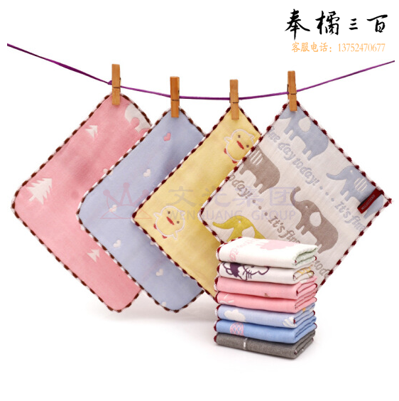 幼儿园毛巾 30*30cm 卡通毛巾 婴儿口水巾 （起订量100条 图案花色随机 ）货号：YC