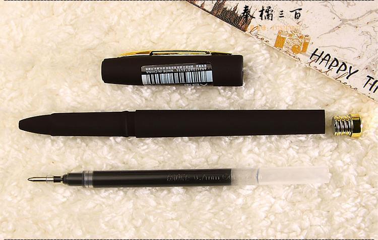宝克（BAOKE） PC1838 大容量中性签字笔 0.7mm 黑色磨砂笔杆 12支/盒-京东