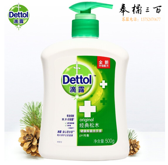 滴露 500g 健康抑菌洗手液经典松木 抑菌99.9%