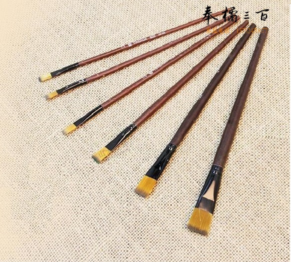  樱花水粉笔套装 尼龙笔头平头水粉笔