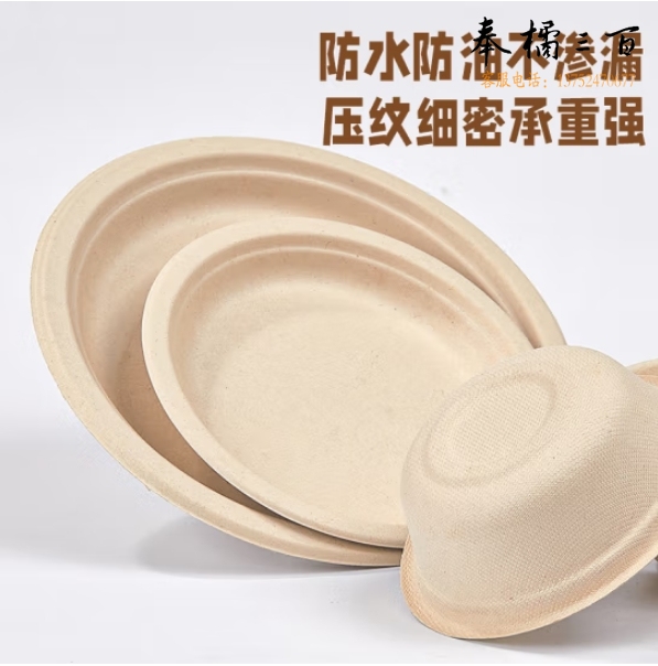  一次性纸盘  防水防油本色可降解圆盘 10英寸20只 货号：JC