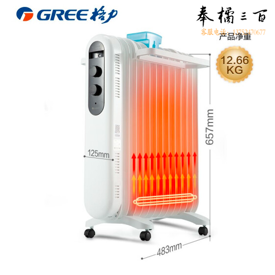 格力 NDY19-X6021 取暖器2100W电油汀家用电暖器片13片电暖气片