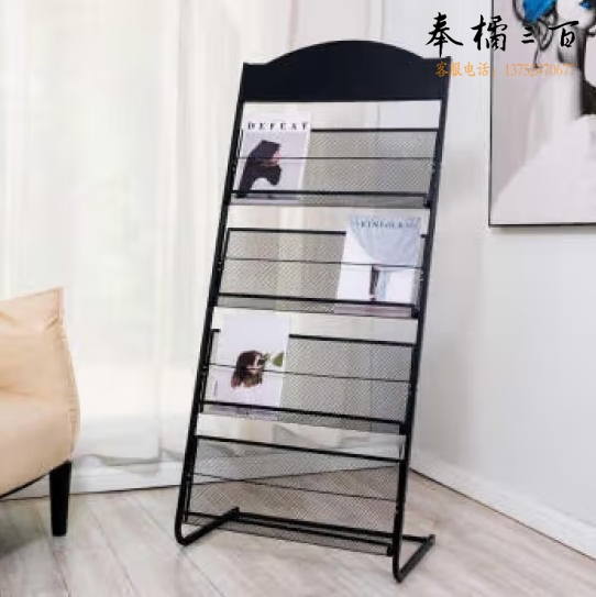 杂志宣传资料展示 收纳落地报纸展示 架  630*360*1480mm 货号：LJ