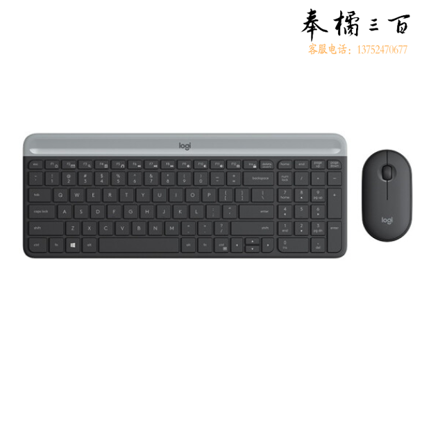 罗技MK470 键鼠套装 无线键盘无线鼠标全尺寸超薄 无线2.4G接收器 黑色