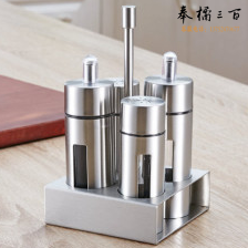 304不锈钢味瓶调料盒胡椒盐罐醋瓶酱油瓶油壶餐桌调味瓶四件套装