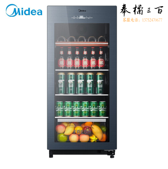 美的（Midea）140升红酒柜保鲜柜 冰吧家用冷藏柜冰柜 JC-140GEM  货号：LJ