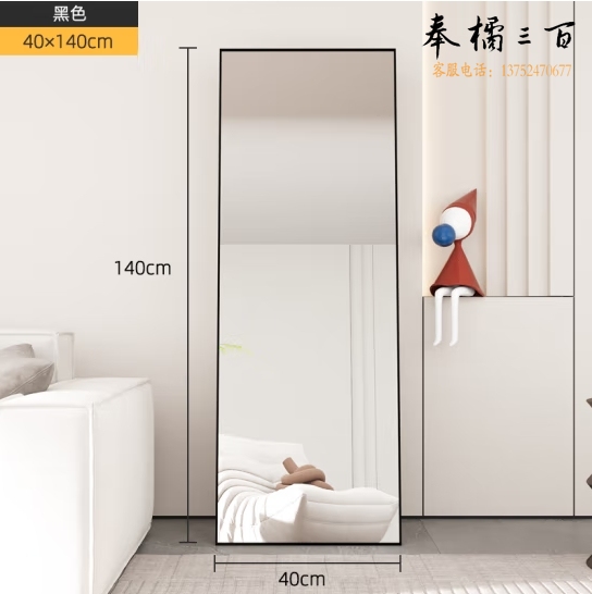 全身镜  玻璃镜子 140*40cm  货号：LJ
