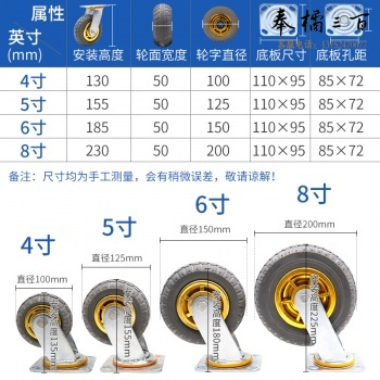 地牛 车轱辘2个定向 2个万向一套 5寸  货号：HEX