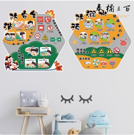 幼儿园安全教育 PVC 3D立体板 交通、消防、防溺水、防拐骗（4张一套）货号：LJ