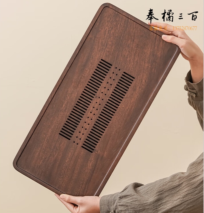 家用胡桃木茶盘茶盘 木托盘 复古仿古木盘 50cm款 货号：JC