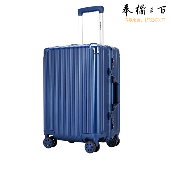 外交官 24英寸 行李箱 拉杆箱双TSA密码锁万向轮旅行箱TC-9183蓝色