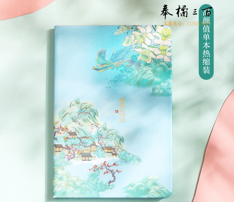 得力(deli)25K126张 颐和园系列皮面本 创意古风日记本记事本笔记本子文具手账本春风正得颐  22233
