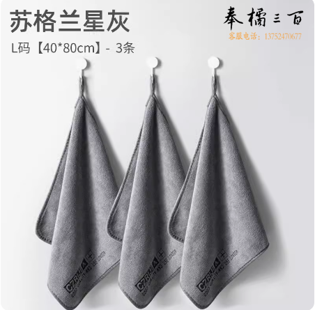 高级洗车毛巾 擦车布专用吸水毛巾  40*80cm  3条状 货号：JC