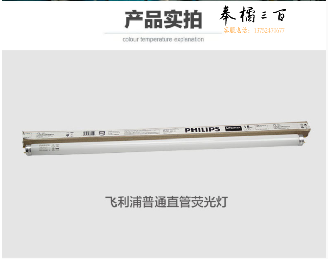 飞利浦（PHILIPS）直管荧光灯 18W  600长 （25根一箱）