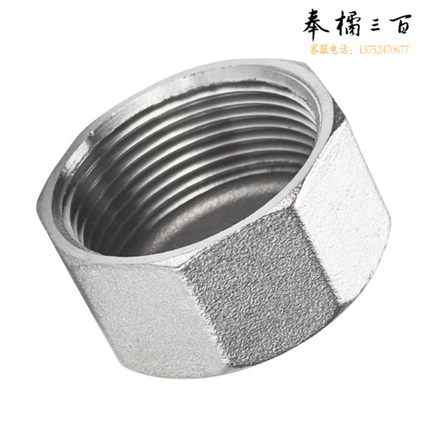 不锈钢六角管帽   内螺纹封头闷盖管堵头  DN20  货号：JC
