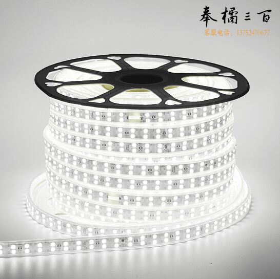 LED灯带5730-80D 白光 双斜排7W100米/盘（需另拍电源插头）