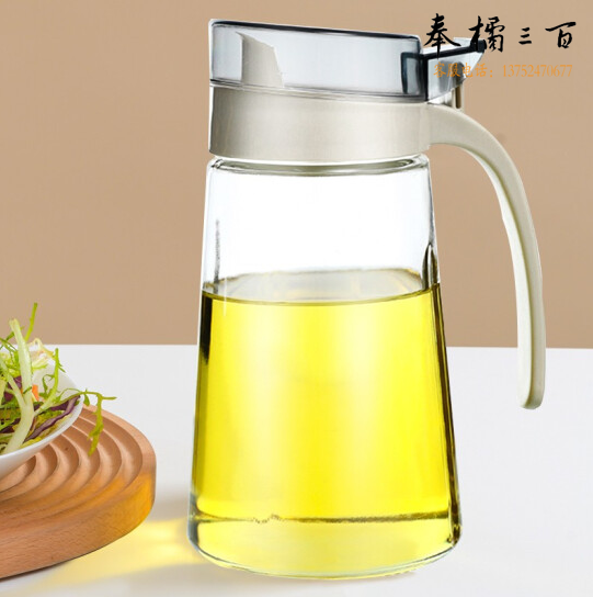油壶  加厚玻璃油瓶  自动开合大容量油壶 经典款油壶650ML  货号：TXH