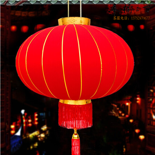 春节灯笼 新年装饰 春节装饰 绒布大红灯笼  1.5米