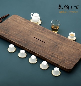 重木茶盘  直排式现代简约减法 大号 排水茶盘