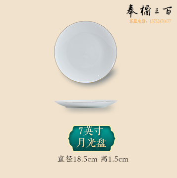 景德镇白瓷盘  7英寸