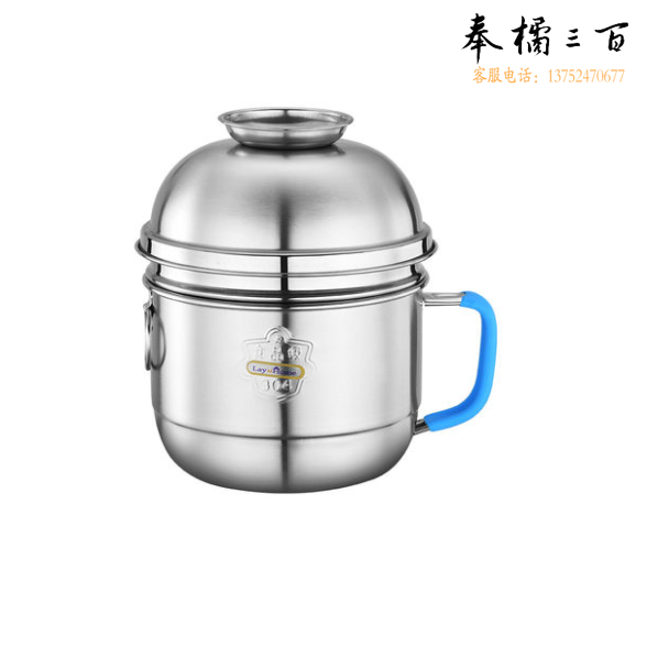304不锈钢快餐杯 加厚圆形餐盒 学生食堂饭缸 宿舍泡面杯 1300ml