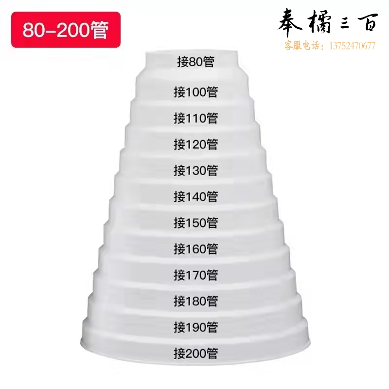 抽油烟机变径圈排风管转换接头  大小头转换器80/200  货号：XWL