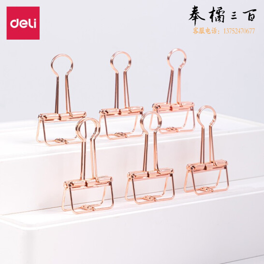 得力(deli)   9415 金属镂空长尾夹  燕尾夹  25mm（3#）6只装