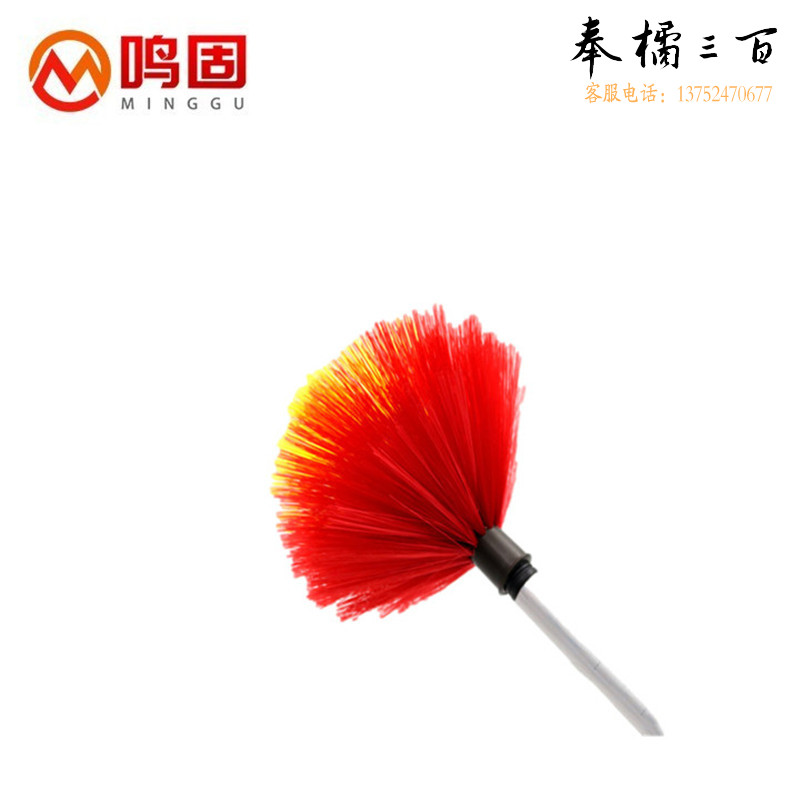 鸣固 ZJ4999蜘蛛网天花板天花扫 高空刷除尘掸扫把 圆形天花扫 红色不带杆其他防护用品