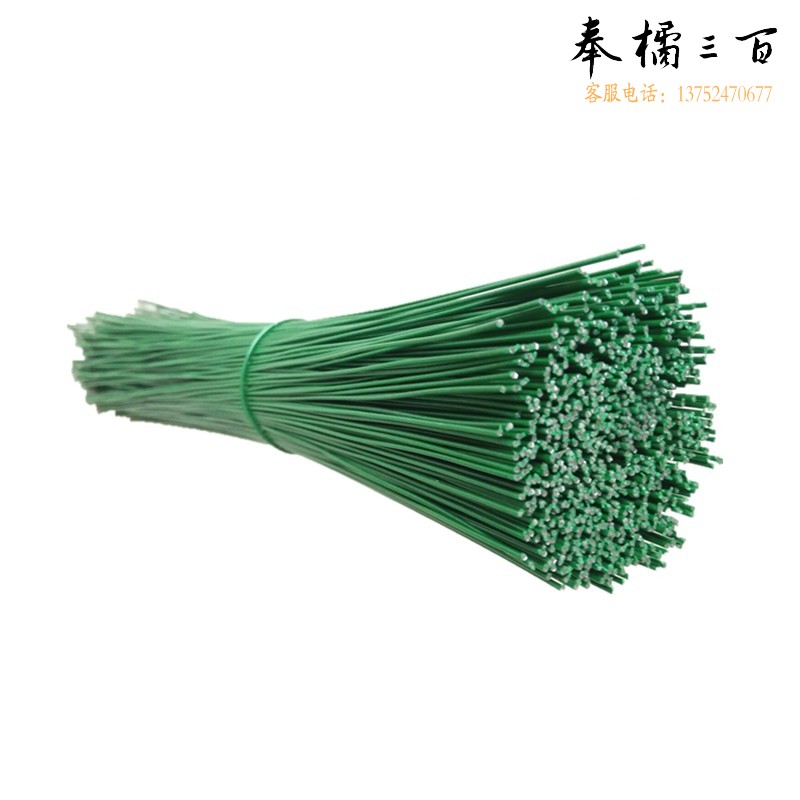 捷诺立 绑扎丝 镀锌细铁丝 软扎线手工造型防锈线包塑铁丝 S845 绿色1.0粗 32cm长 【100根】五金附件