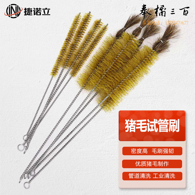 捷诺立（JNL）N50344 猪毛刷试管清洗实验室玻璃烧杯刷工业刷 直径10mm(10支装)   （直径8mm-60mm 规格齐全，购买其它型号咨询客服）五金附件