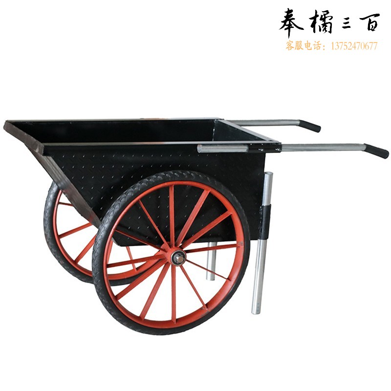 捷诺立(JNL)  手推车加厚两轮充气实心斗车建筑工地搬运车人力劳动车垃圾车 71491 大号-实心-黑手动工具