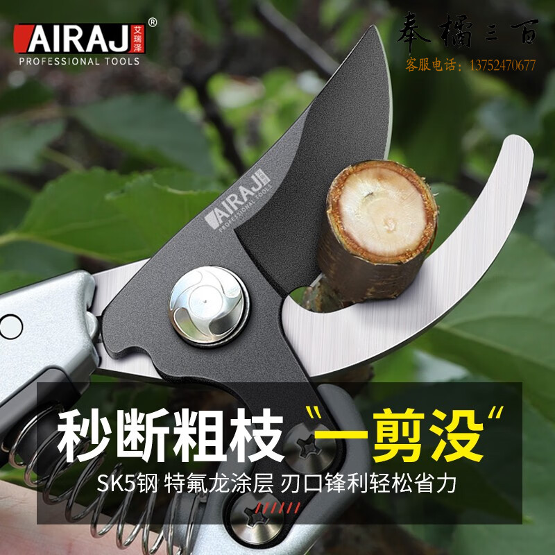 艾瑞泽修枝剪园艺剪刀园林修剪果树修枝专用剪刀花艺剪手动农具 德国防锈霸王龙(SK5刀头)手动工具