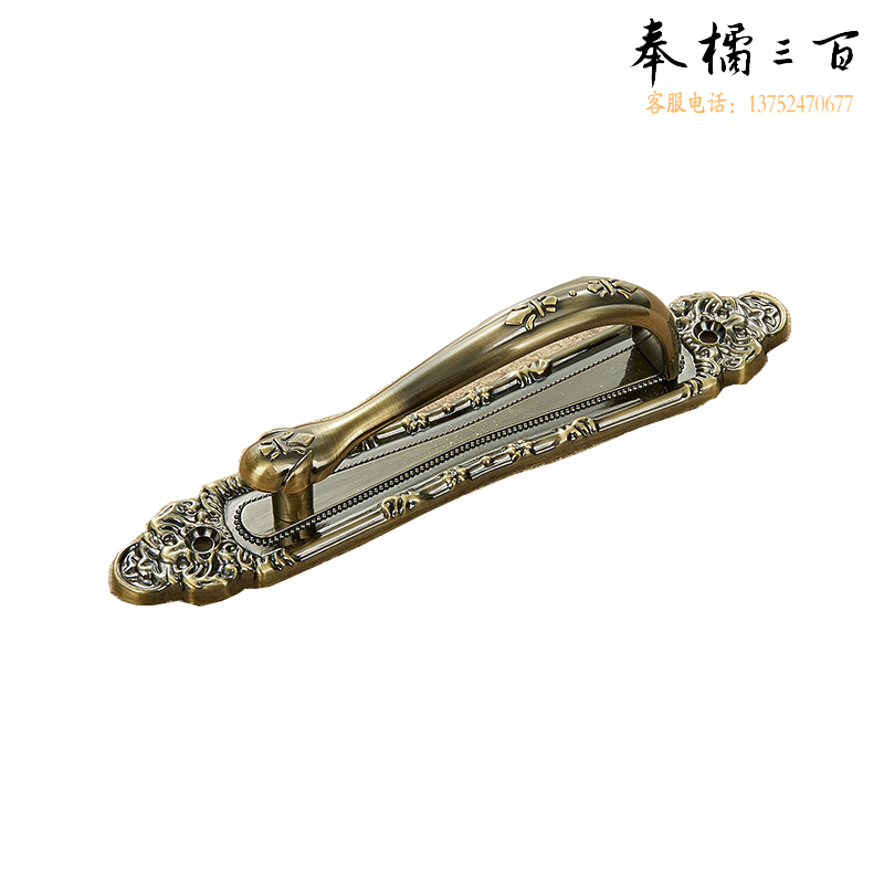 捷诺立(JNL)N15955 欧式仿古铜明装拉手 大门房门木门对开门拉手隐形门把手 925小青 其它规格咨询客服五金附件