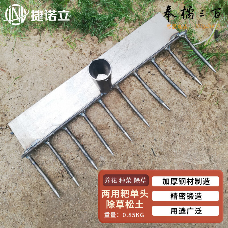 捷诺立（JNL）钉耙 两用十齿园林平地耙农用松土焊接耙(耙单头)N52015 其它规格咨询客服五金附件