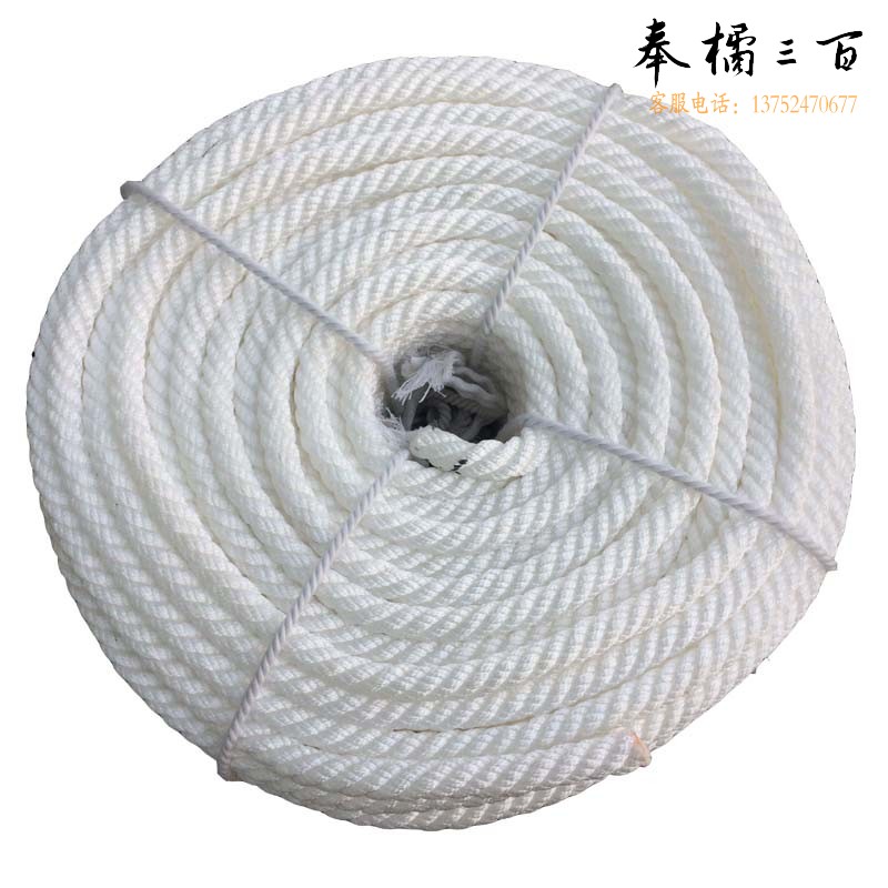 捷诺立（JNL）25028 白色三股尼龙绳耐磨捆绑绳船用撇扭绳麻花绳10毫米/每10米五金附件
