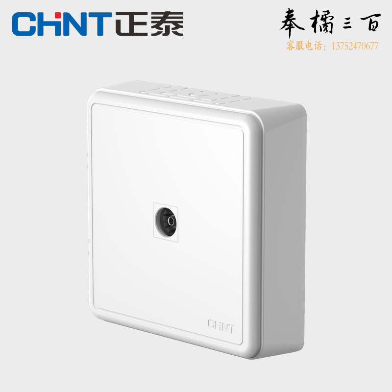 正泰(CHNT)明装开关插座墙壁面板二三插 NEW1-C弱电系列 电视插座