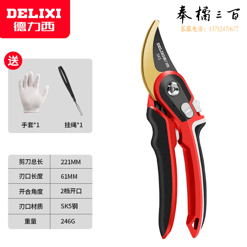 德力西果树枝条修枝剪刀树枝园艺园林花园花艺花剪强力省力剪子手动工具