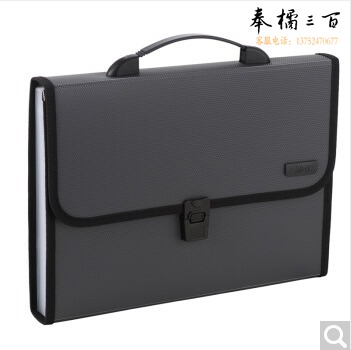 晨光（M&G） 48个/箱 文具A4/12格蓝色文件包办公手提资料包风琴包学生试卷分类收纳包灰色AWT90959B