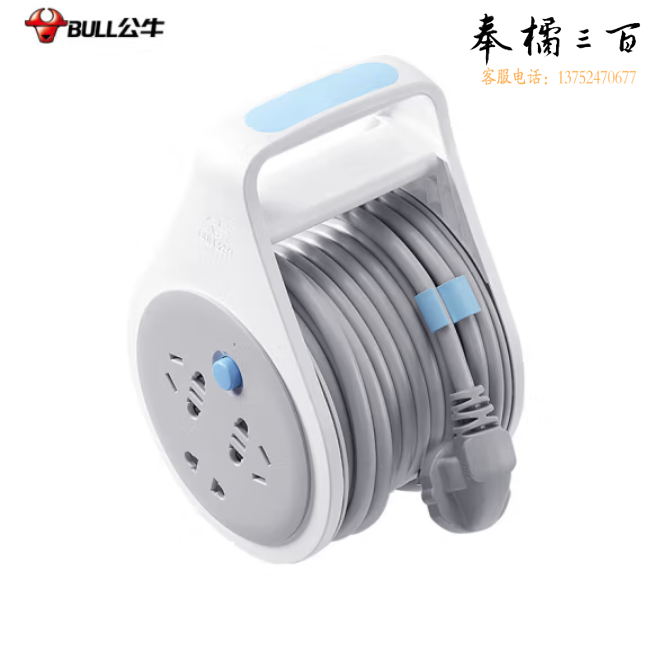 公牛GN-802 3位10米 绕线器工程接线盘/工程卷线盘/过热保护卷盘插座