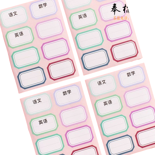 齐心 C6455 科目/姓名贴 5张 8枚/张 90*120mm 配