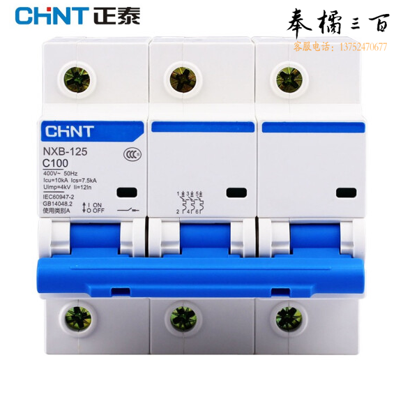 正泰（CHNT）NXBLE-125 小型漏电保护断路器 漏保空气开关 NXBLE-125-3P-C100 30mA