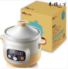 小熊（Bear）电炖锅 陶瓷电炖盅微电脑可预约4L大容量煮粥煲汤电砂锅白陶文火慢炖DDG-D40H5 4升大容量电炖锅