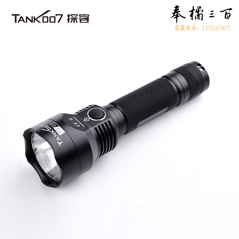 TANK007探客PT12 V2强光手电筒 远射USB充电式 便携 户外骑行应急灯定做