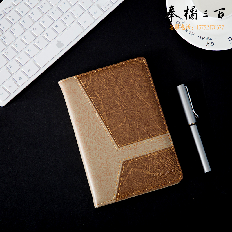 广博（GuangBo）32K160张拼皮商务皮面记事本 笔记本 棕黄随机GBP0651