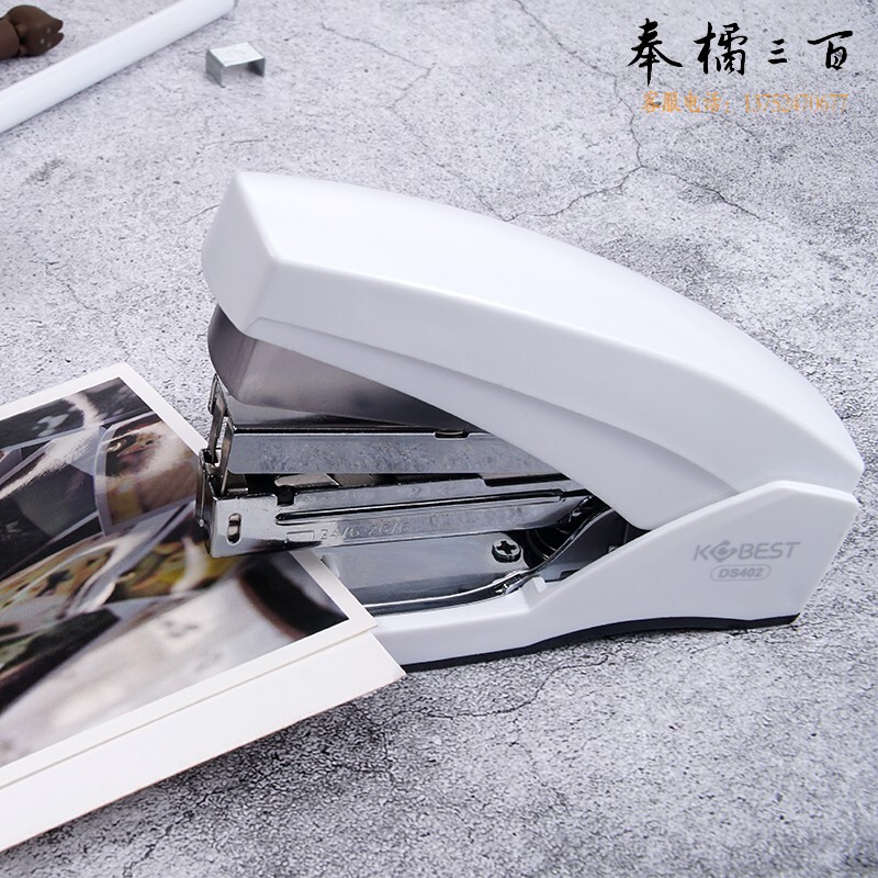 康百 （KOBEST）大号订书机轻松装订学生中号订书机省力手握式订书器 颜色随机-配订书钉-DS402