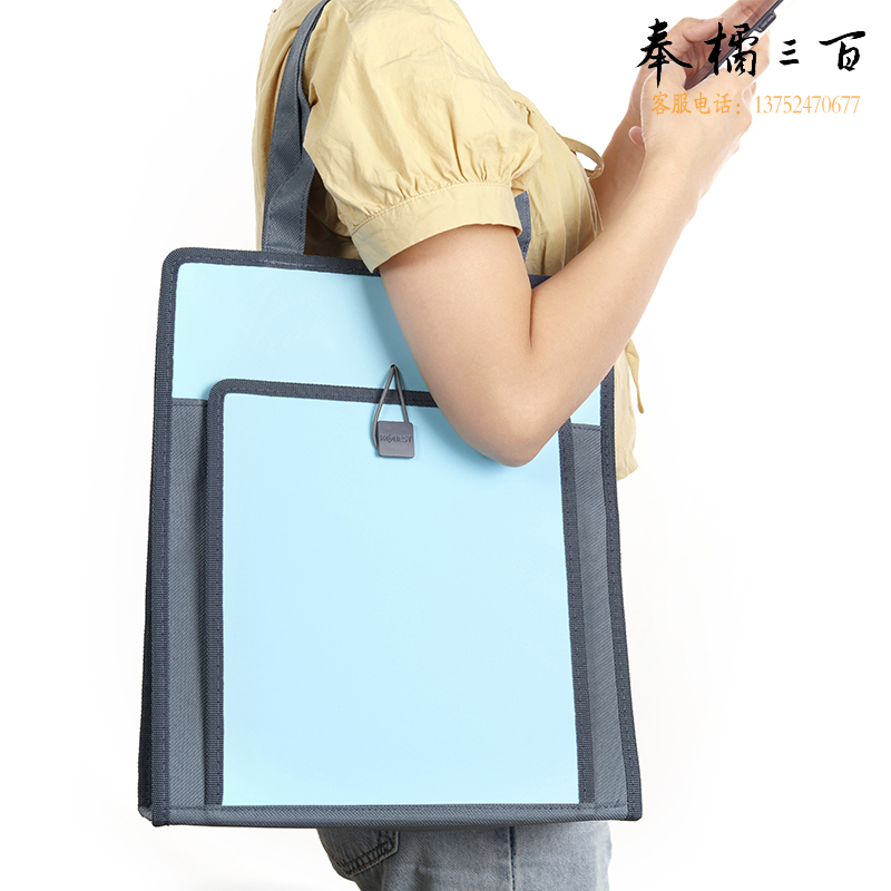 康百（KOBEST）PP立体手提学习拉链袋大容量文件包学生用补习袋防水档案资料收纳袋A4竖款购物袋 F6735-颜色随机