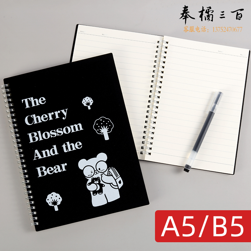 康百 B5加厚线圈本笔记本子横线日记本学生课堂本子60页创意不硌手便携随身记事本办公计划本手账本 JB5391-B5-雪花